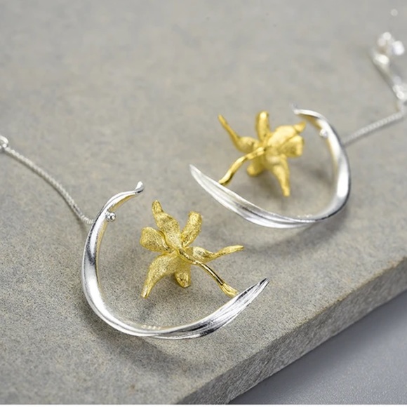 🎁 925 Silver Artisan Handmade The Zahyr Palm Tree Earrings - Picture 5 of 10